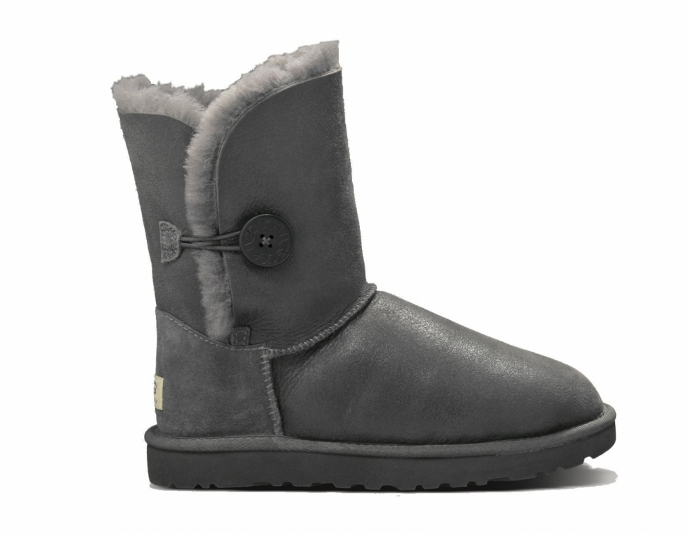 UGG Bailey Button Leather Metalic Grey-17 UGG Сірий 36 (5) Жіночий Замша (просочування) 22 см (UGG17_36)