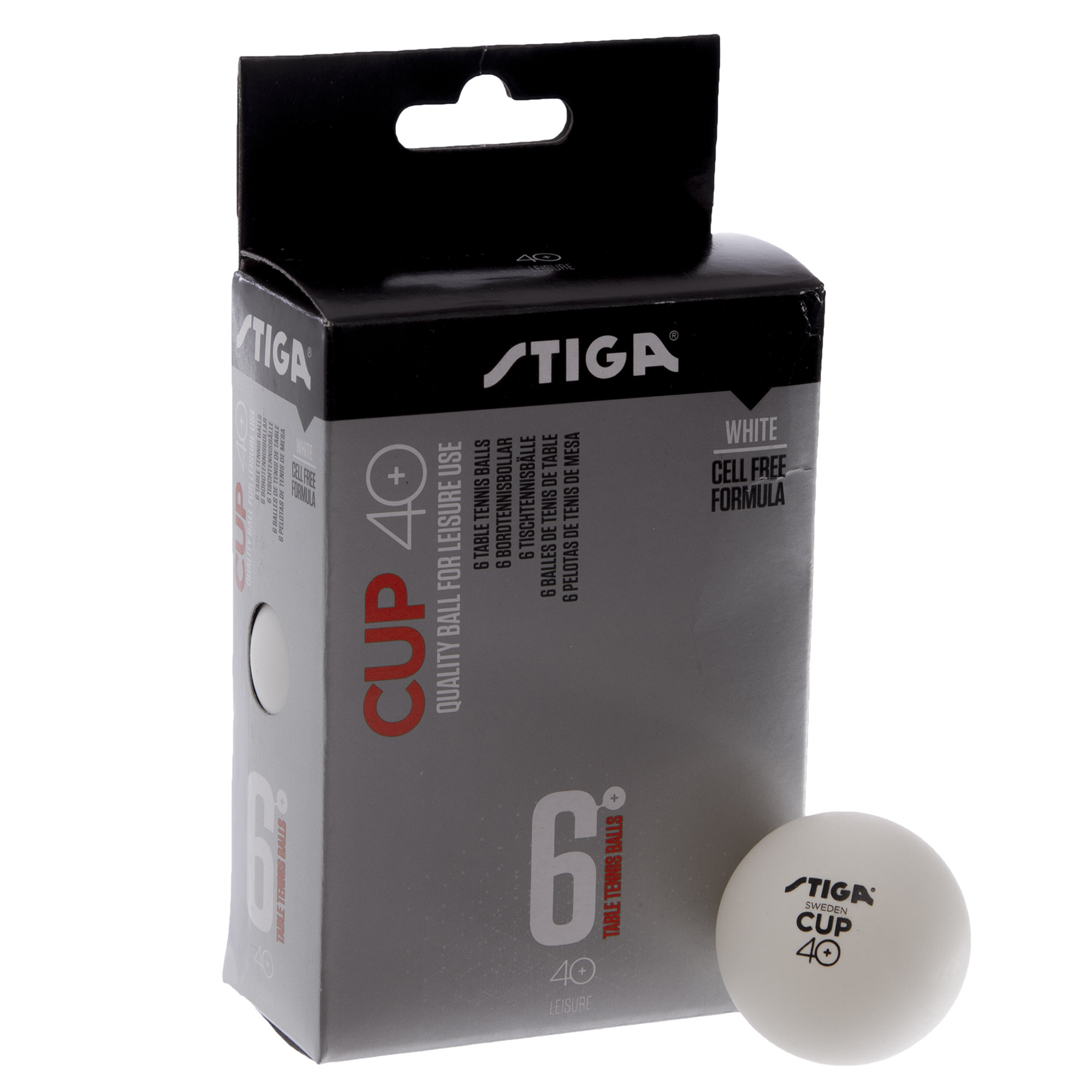Набір м'ячів настільного тенісу 6 штук STIGA SGA-1110-25 CUP (ABS, d-40мм) Білий (PT0581)