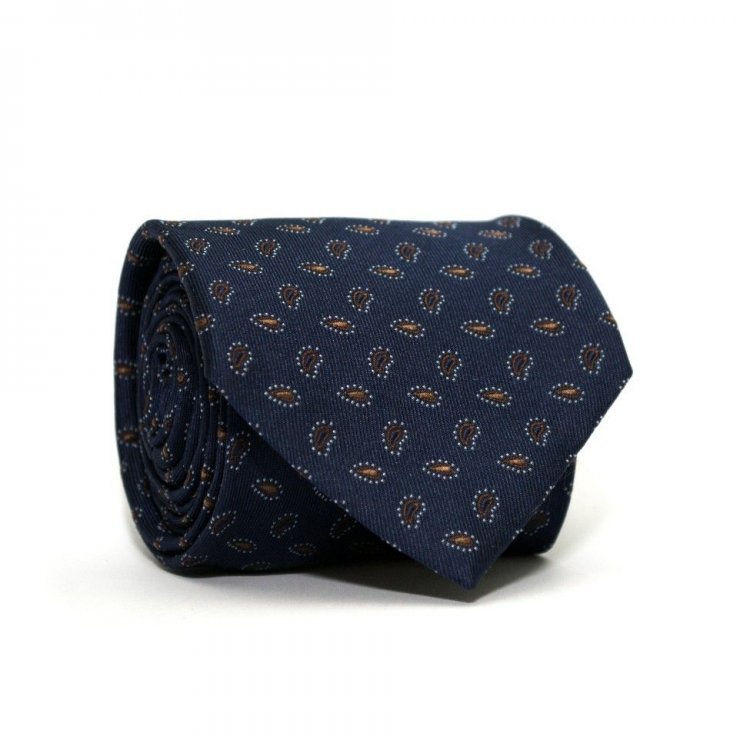 Краватка Emilio Corali Синій З Візерунком Пейслі (Огірок) Gin-2250
