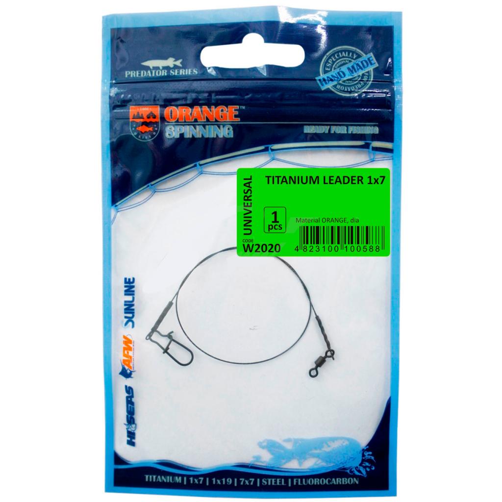 Повідець Ukrspin Orange Spinning титан 1x7 22 см 10 кг 20 lb0.39 мм Сірий (1013-1590.02.89)
