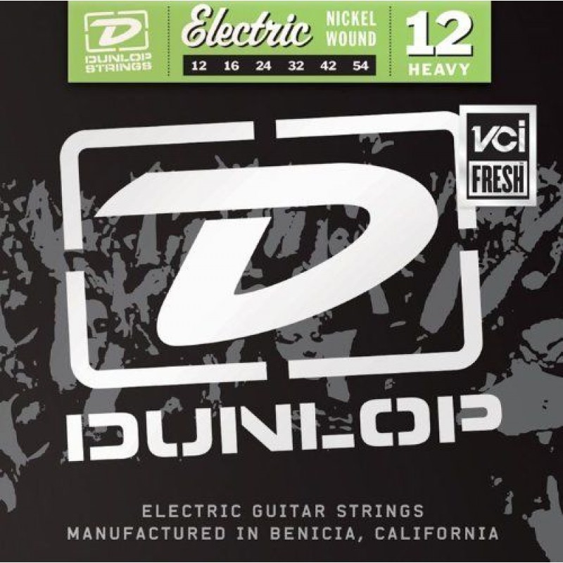 Струни для електрогітари 6 шт Dunlop DEN1254 Heavy Nickel Plated Steel Electric Guitar Strings 12/54