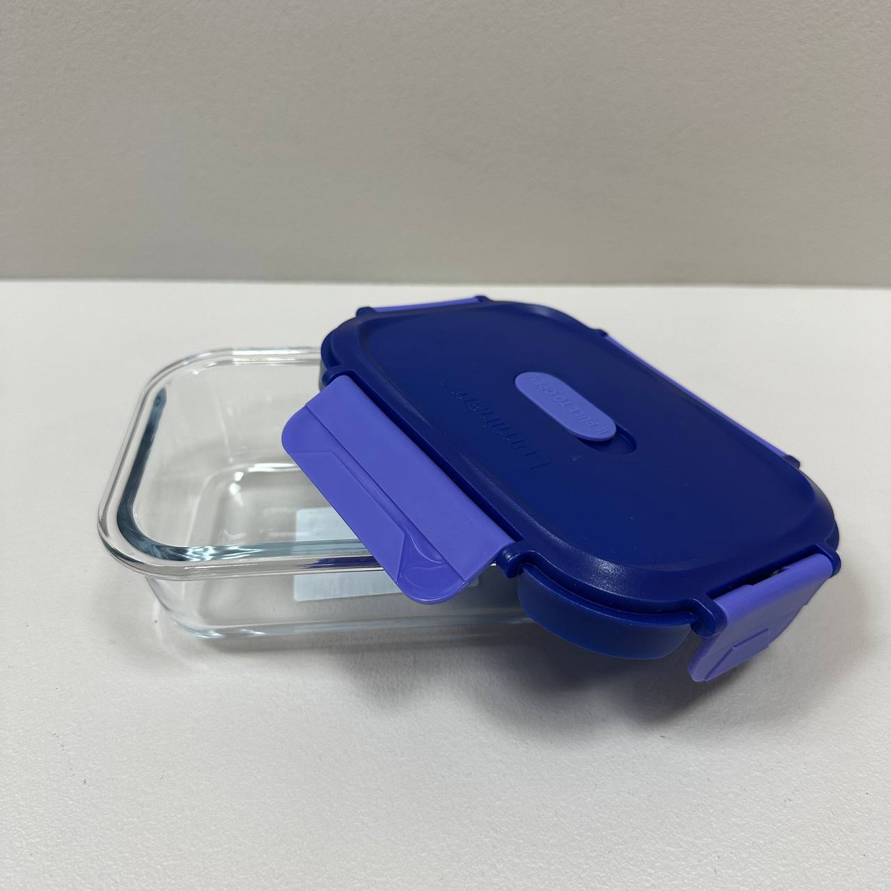 Емкость для еды стеклянная с пластиковой крышкой Luminarc Click Clack X0088 370 мл Синий (23737)