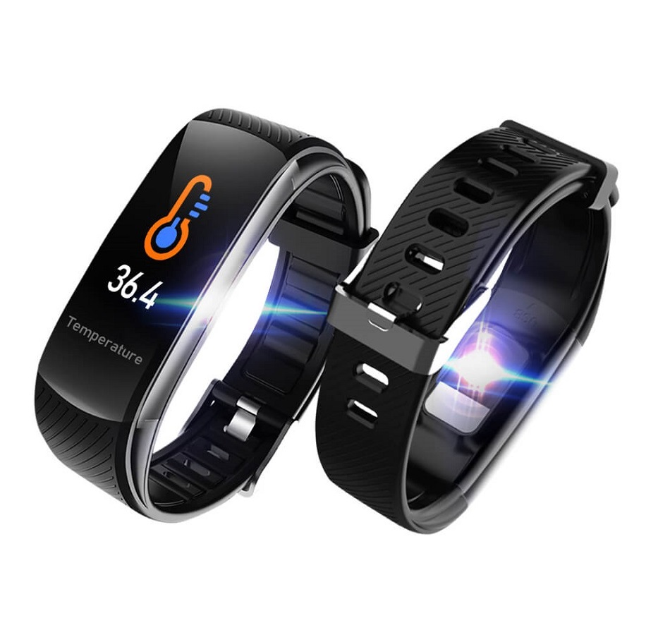 Фитнес браслет Smart Elegant Bracelet C6T Pro с тонометром и термометром (Черный)