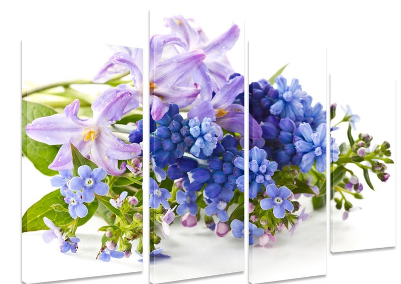 Модульна картина на полотні із чотирьох частин KIL Art Бузок Бузкові квіти 89x56 см (M4_M_342)