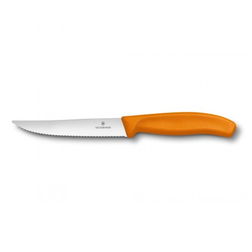 Кухонный нож Victorinox SwissClassic Gourmet для стейка и пиццы 120 мм Оранжевый (6.7936.12L9)