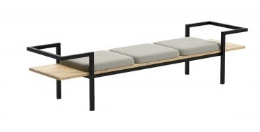Банкетка - пуф для передпокою в стилі Loft NS-121 500x1600x450 мм Черный