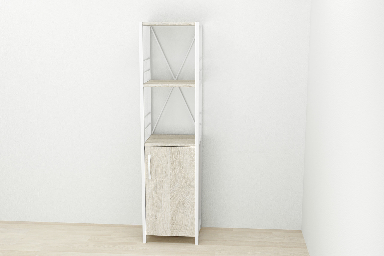 Етажерка 3/34 Ferrum-decor Серії Конект із тумбою 144x34x28 Білий ДСП Сонома (FD1010)