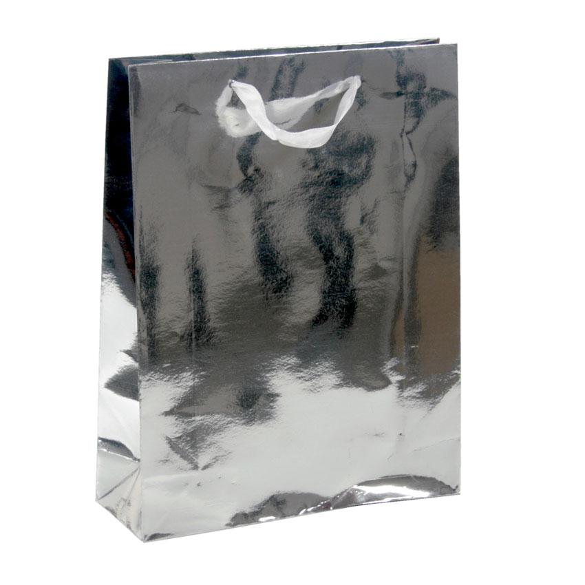 Сумочка подарункова Gift Bag Steel Асьєр 30х23х8 см Сріблястий (16435)