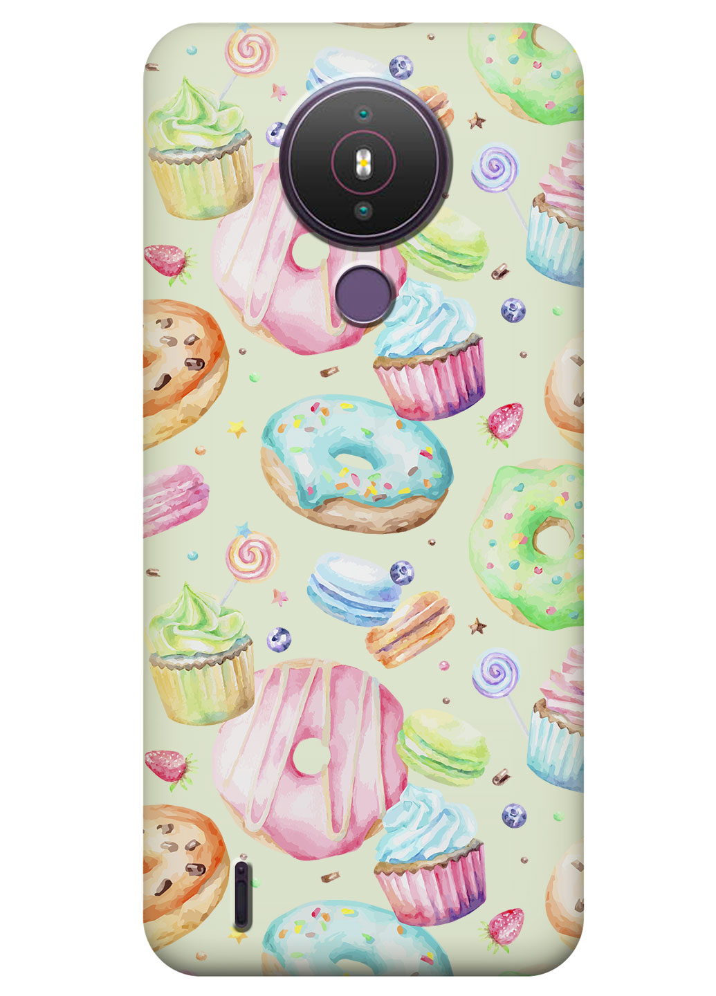 Cіліконовий чохол iSwag для Nokia 1.4 - Пончики (KS14930)