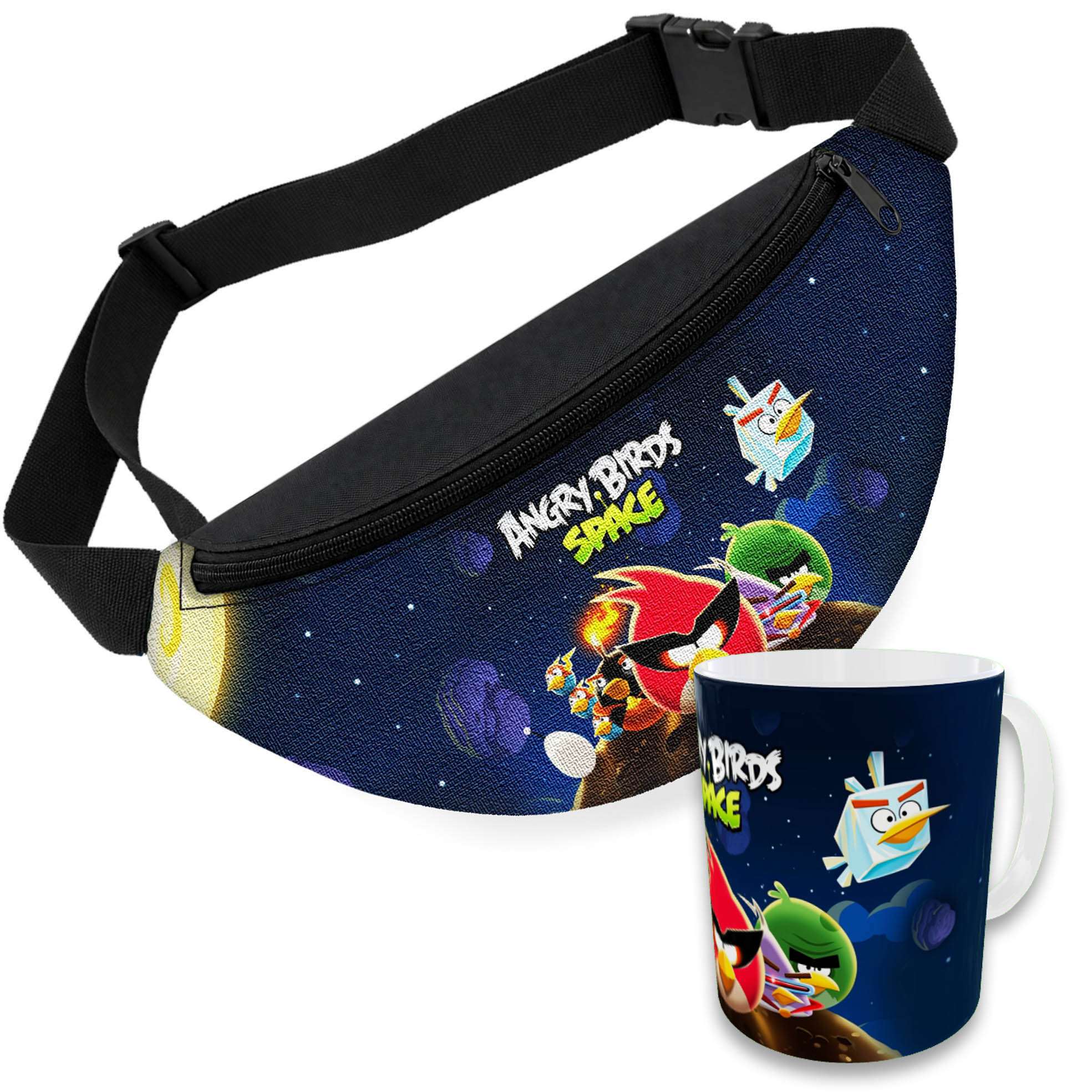 Дитяча сумка-бананка з керамічним гуртком Angry Birds, набір, 32х15 см, 330 мл