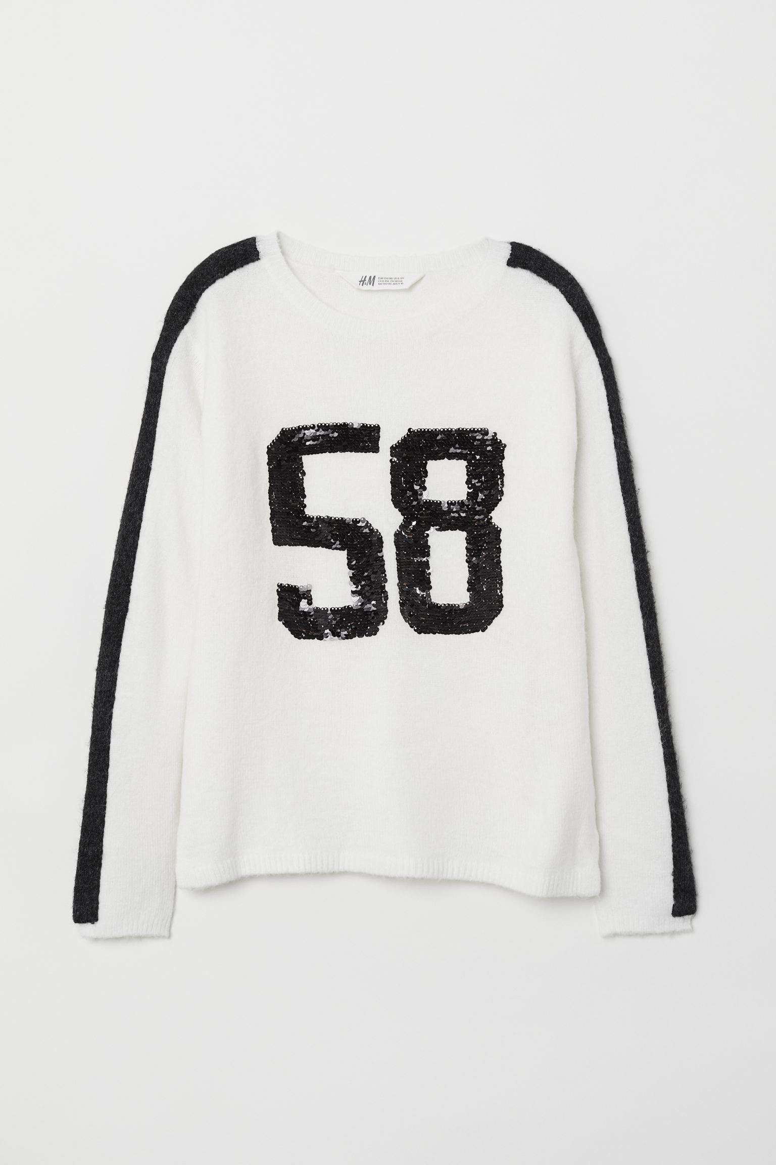 Джемпер H&M 170 см белый пайетки 2201627262
