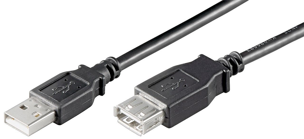 Кабель пристроїв-подовжувач Goobay USB2.0 A M/F  5.0m AWG24+28 2xShielded Cu чорний (75.03.8905)