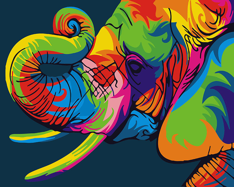Картина по номерам BrushMe Радужный слон 40х50см GX26196