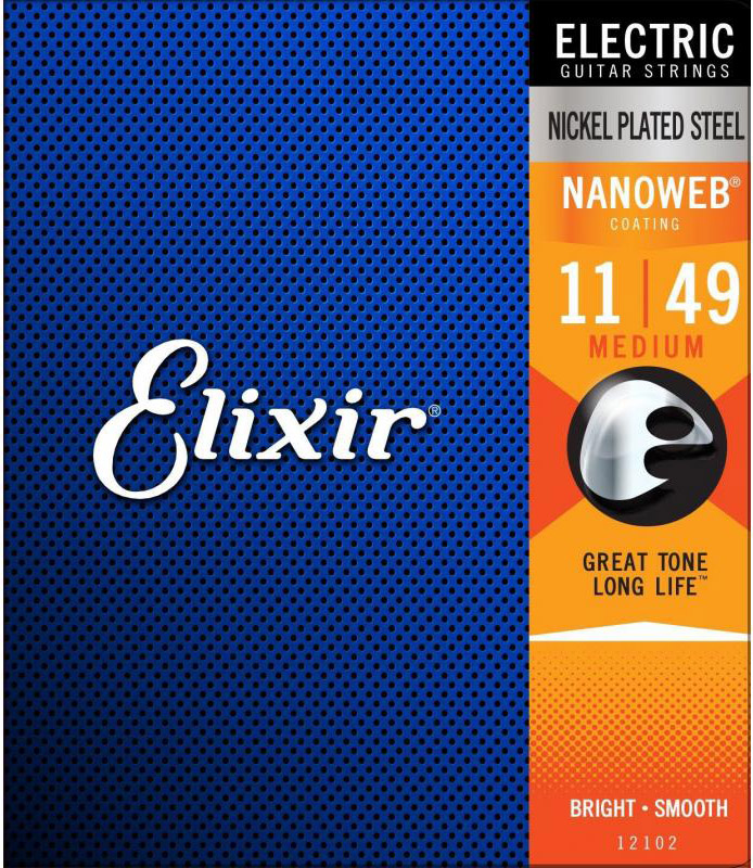 Струни для електрогітари Elixir 12102 Nanoweb Nickel Plated Steel Medium 11/49
