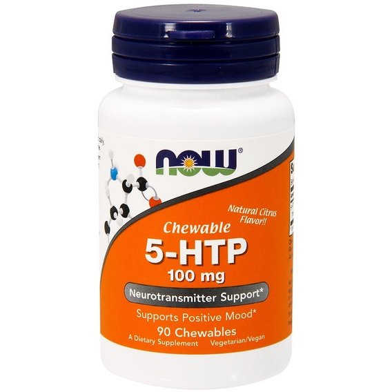 Триптофан NOW Foods 5-HTP 100 mg 90 Chewables Natural Citrus Flavor