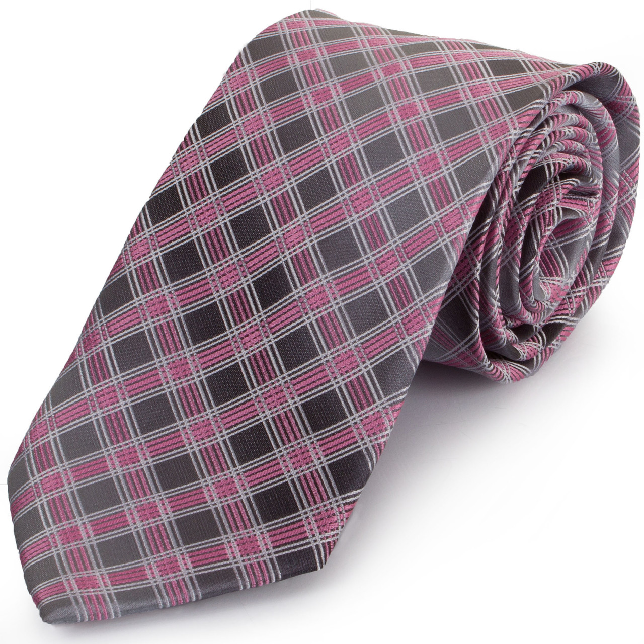 Краватка поліестерова стандарт Schönau-95 Сіро-рожевий