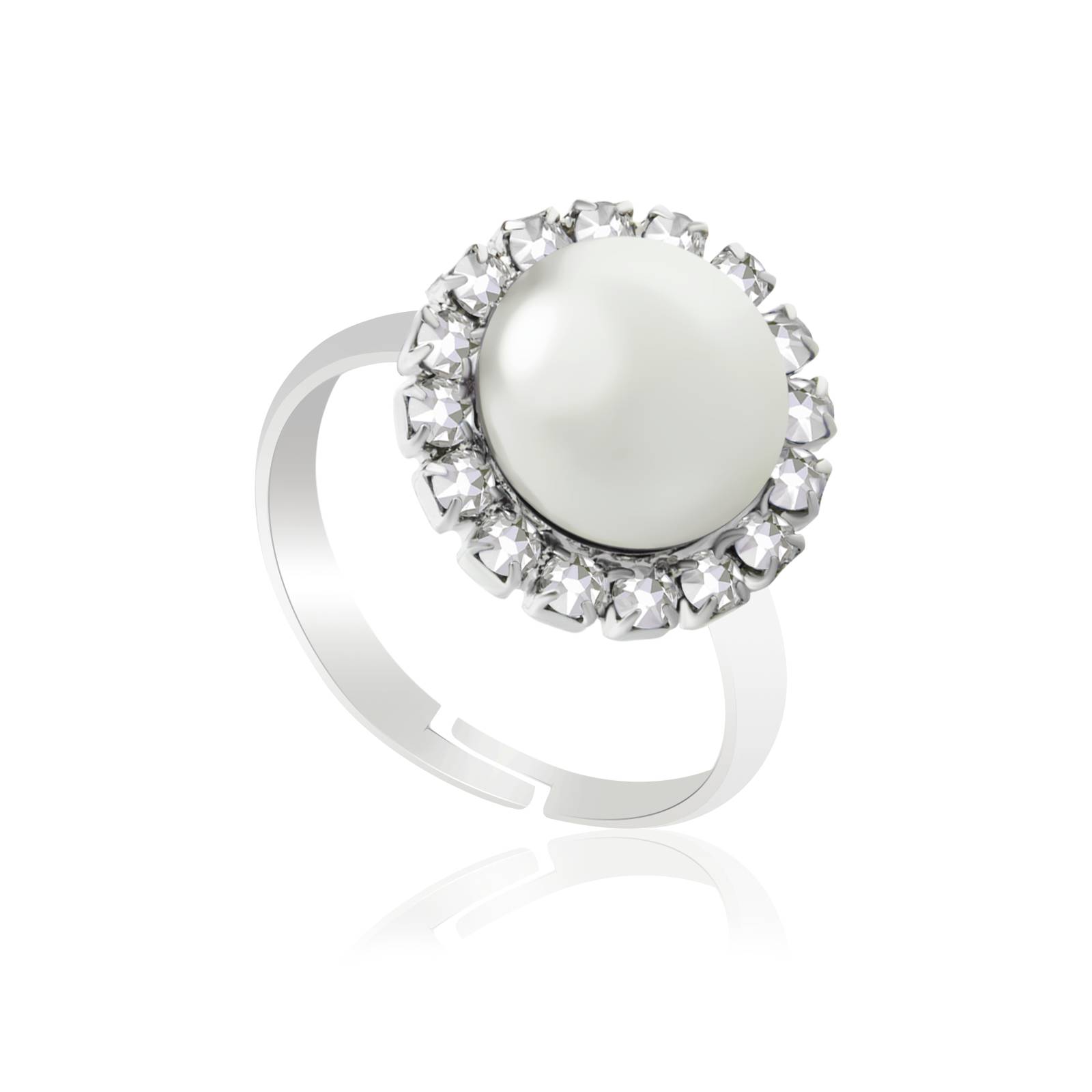 Кільце KOBI Amelia з перлами Swarovski 10 мм Регульований/Безрозмірне (7470-0643-02-32)