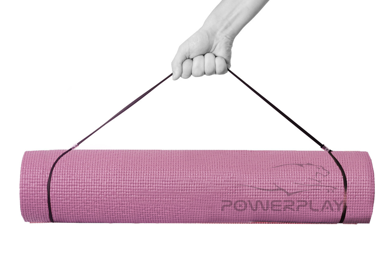 Килимок для йоги та фітнесу PowerPlay 4010 (173*61*0.6) Рожевий