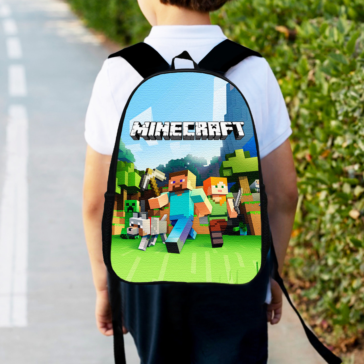 Дитячий рюкзак з принтом Minecraft 34х27х13 см, водонепроникний оксфорд, різнокольоровий