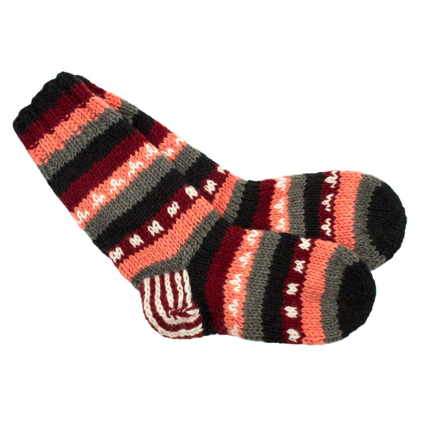 Шкарпетки теплі Тапа Kathmandu вовна яка M Різнокольорові візерунки (27270)