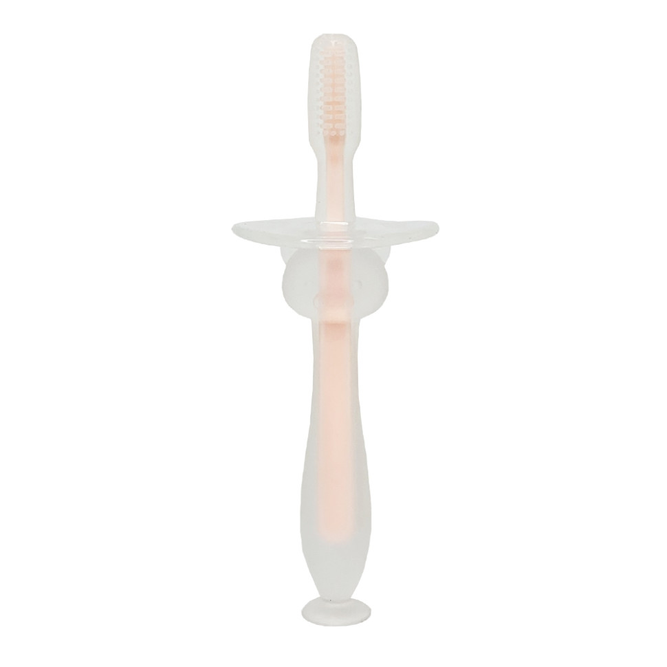 Силиконовая зубная щетка Mumlove Mega Zayka MGZ-0707(Pink) с ограничителем