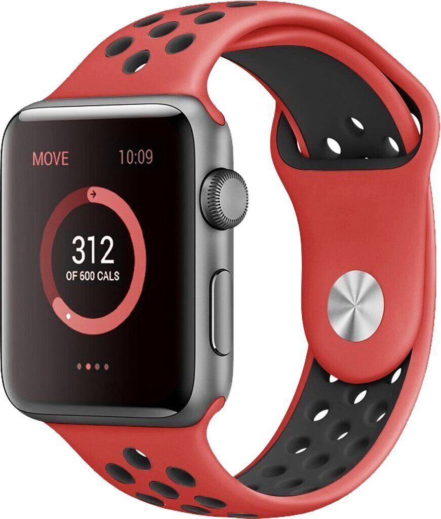 Ремешок Nike Band для Apple Watch 42/44mm силиконовый ARM Series 5 4 3 2 1 Red/Black