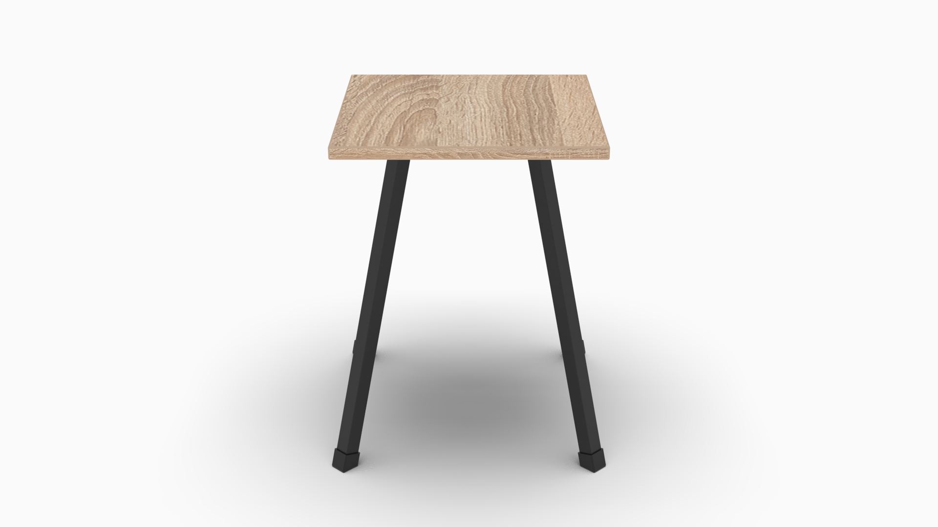 Табурет кухонный Ferrum-decor 430x320x320 Черный металл ДСП Дуб Сонома 16 мм (TAB004)