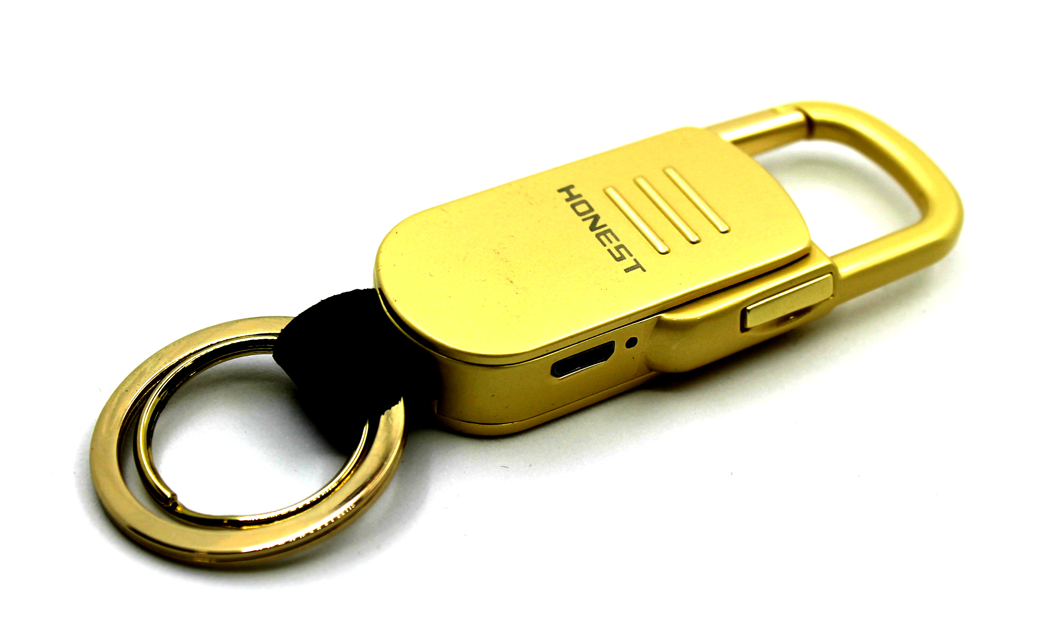 Електроімпульсна USB запальничка-брелок Золотистий (200488)
