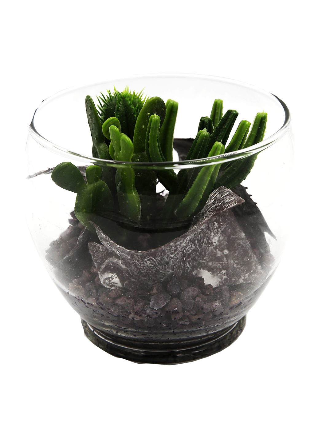 Декоративні кактуси у скляному горщику Edeka прозорий-різнокольоровий K10-111132
