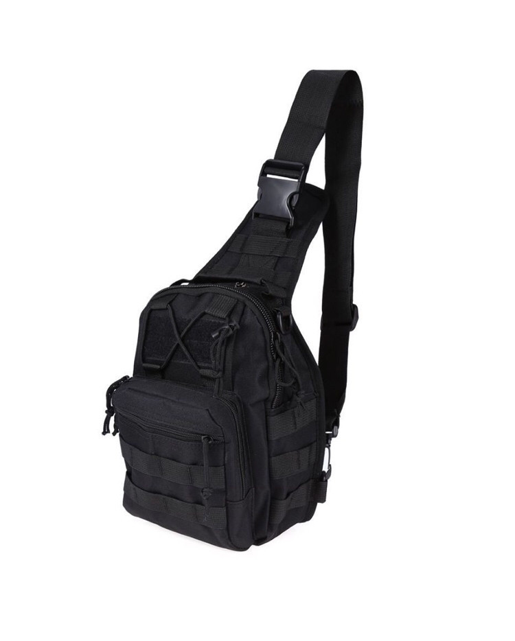 Рюкзак-сумка тактическая военная через плечо Military Oxford 600D 6 л Black (1168)