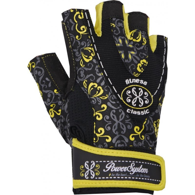 Женские перчатки для фитнеса и тяжелой атлетики Power System Classy PS-2910 S Черно-желтый