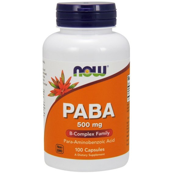 Фолиевая кислота NOW Foods PABA 500 mg 100 Caps