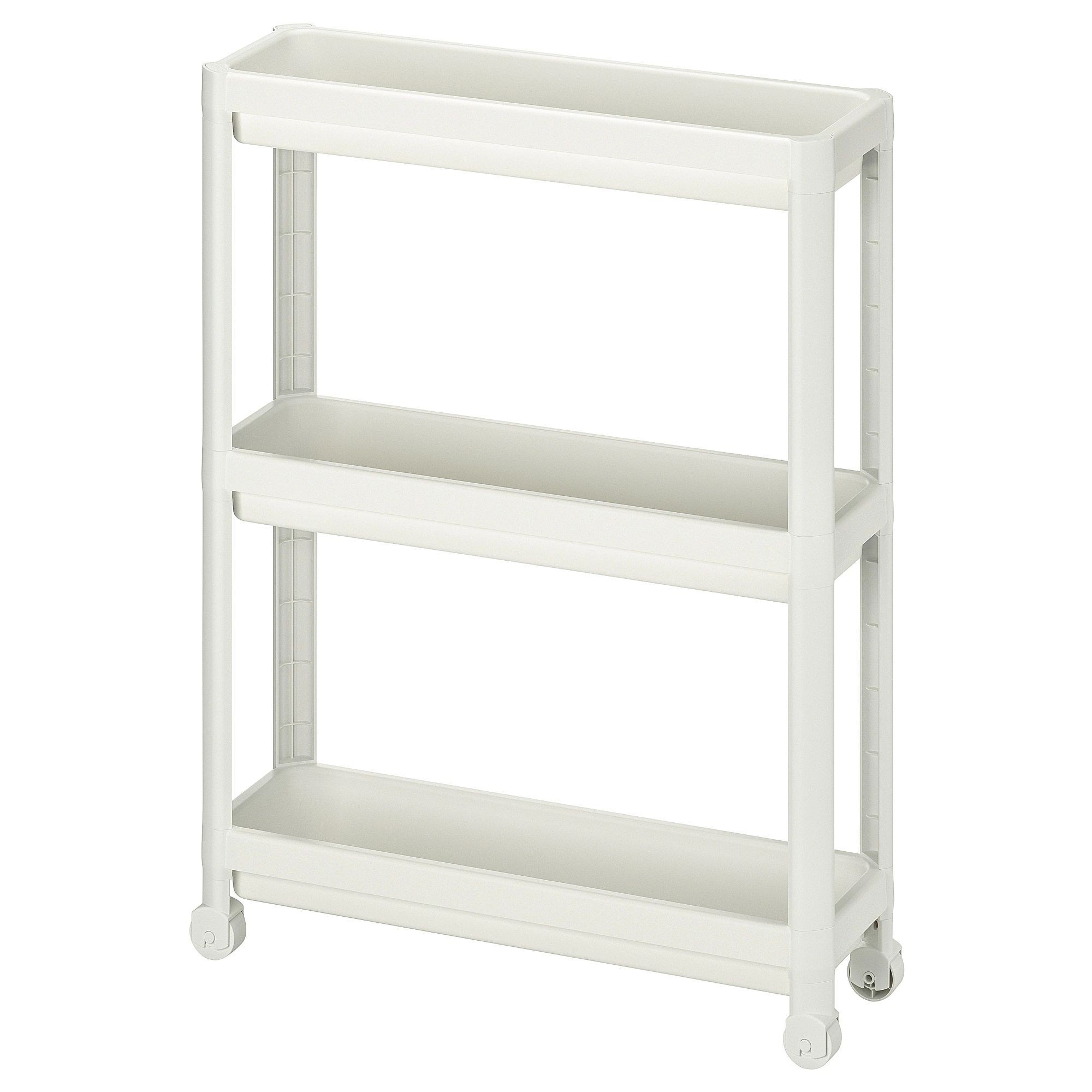 Этажерка на колесах тележка IKEA VESKEN 71х54х18 см Белый (004.712.22)