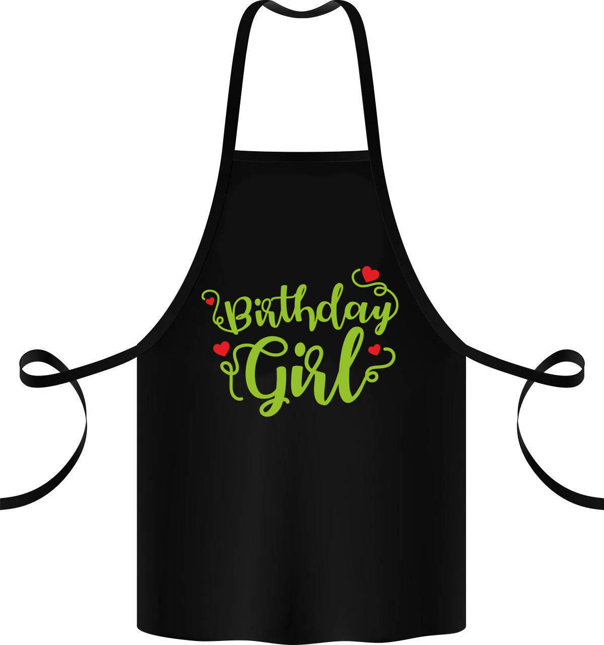 Фартук с принтом Кавун Birthday girl 68 см Черный