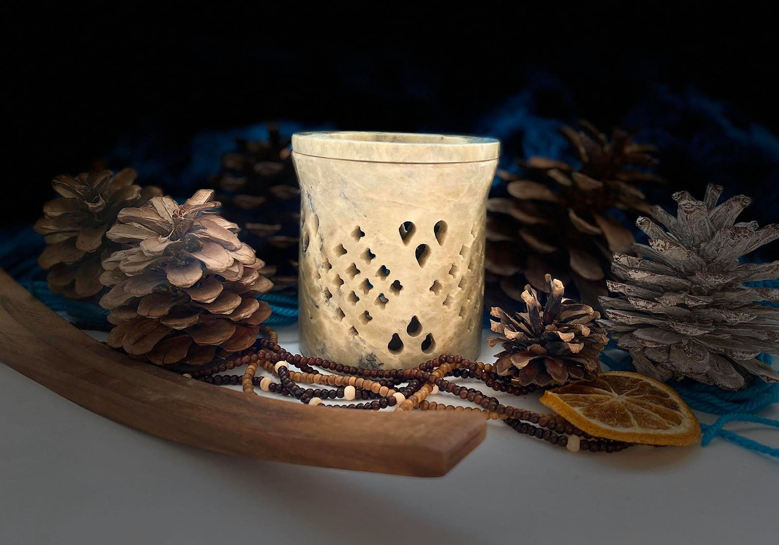 Каменная аромалампа для эфирных масел 8х7х7.5 см (525) Pashan Kala