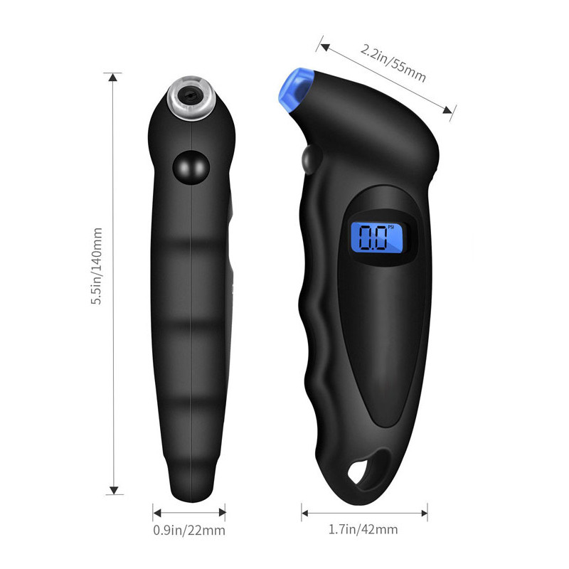 Манометр для шин Tire Gauge с цифровым ЖК-дисплеем и подсветкой Black