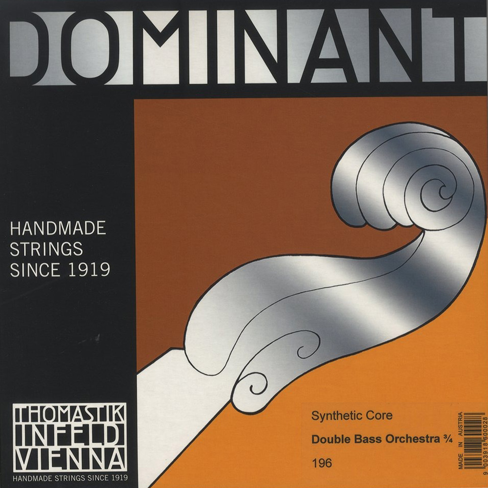 Струни для контрабасу Thomastik-Infeld 196 Dominant Synthetic Core 3/4 Orchestra Double Bass Strings Medium Tension