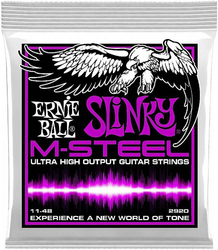 Струни для електрогітари Ernie Ball 2920 M-Steel Power Slinky Electric Guitar Strings 11/48