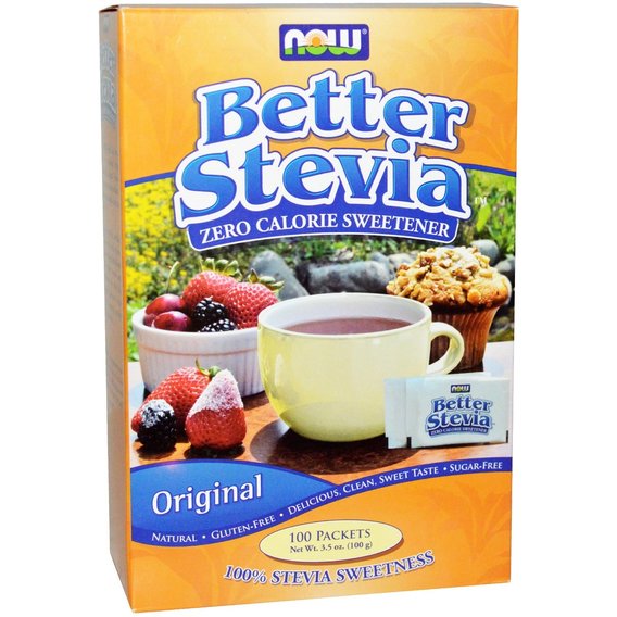 Заменитель сахара NOW Foods BetterStevia Packets 100 g /100 servings/