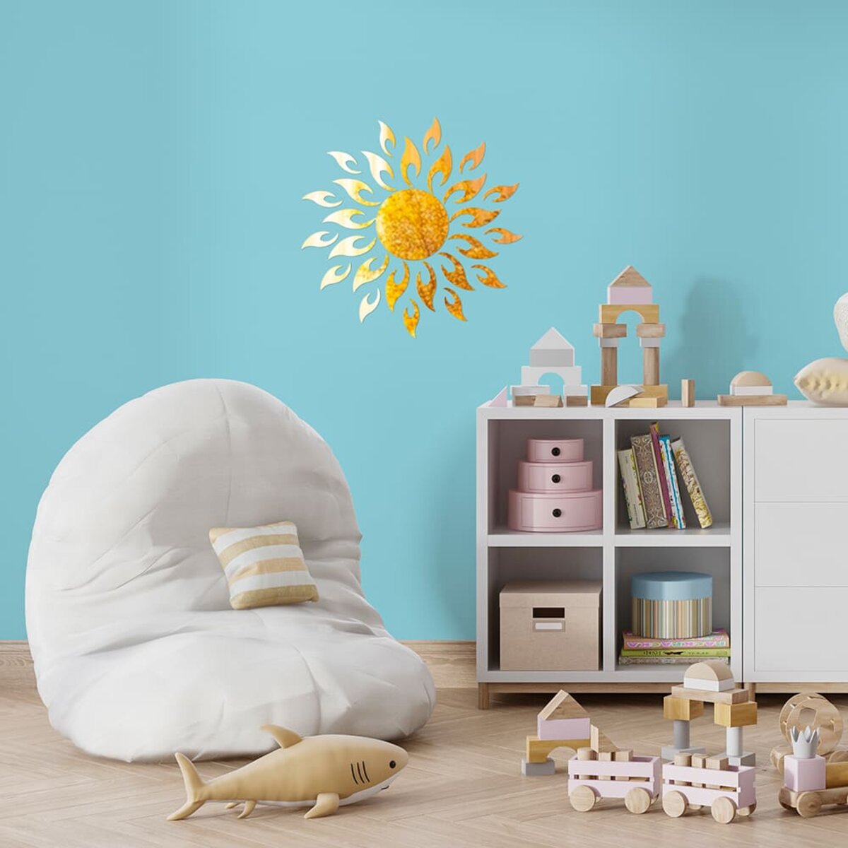 Зеркальный декор акриловый самоклеющийся Sticker Wall 27 шт Золотистый (SW-00002503)