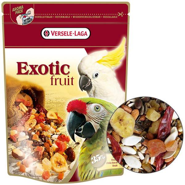 Лакомство для крупныx попугаев Versele-Laga Prestige Premium Parrots Exotic Fruit Mix 0.6 кг (223123)
