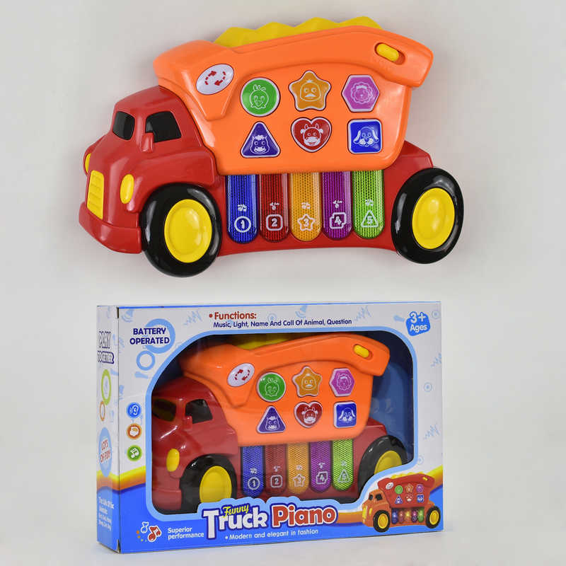 Музыкальная развивающая игрушка Пианино Веселый грузовик Оранжевый (2-135-64079)