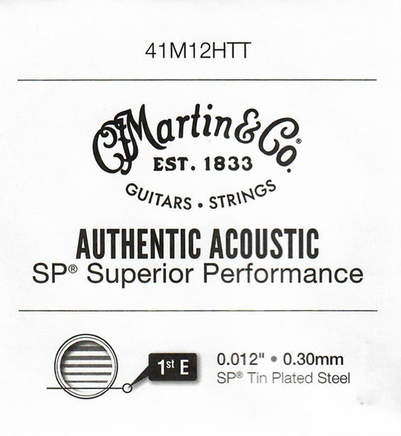 Струна Martin 41M12HTT Authentic Acoustic Tin Plated Plain Steel String .012