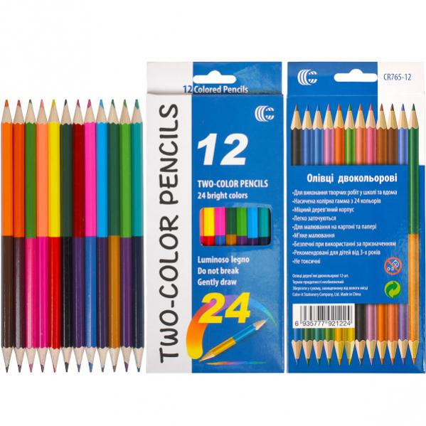 Карандаши Metr+ 12шт/24 цвета Two-color С CR12/24
