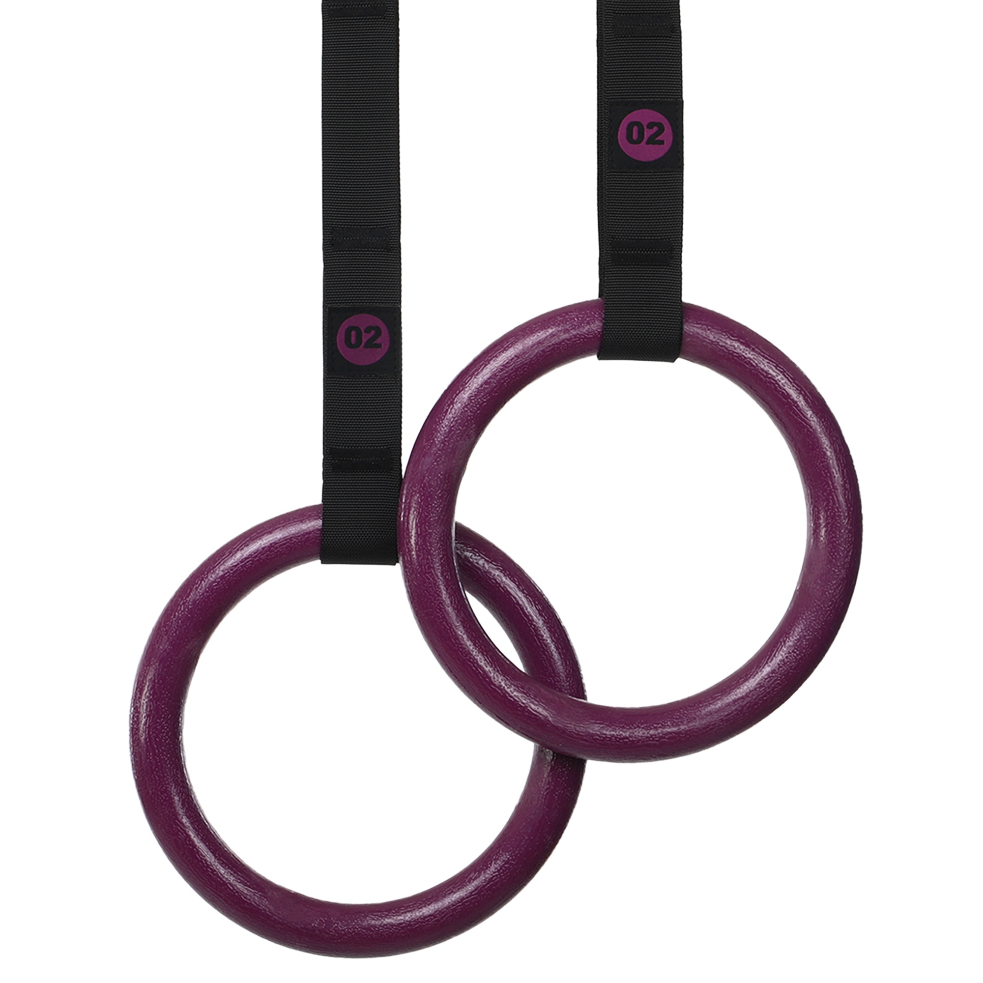 Кольца гимнастические для кроссфита EZOUS E-01 ABS GYM RINGS d-28 мм Черный-фиолетовый