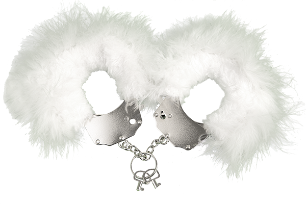 Наручники з білим оздобленням Adrien Lastic Handcuffs White (AD30310)