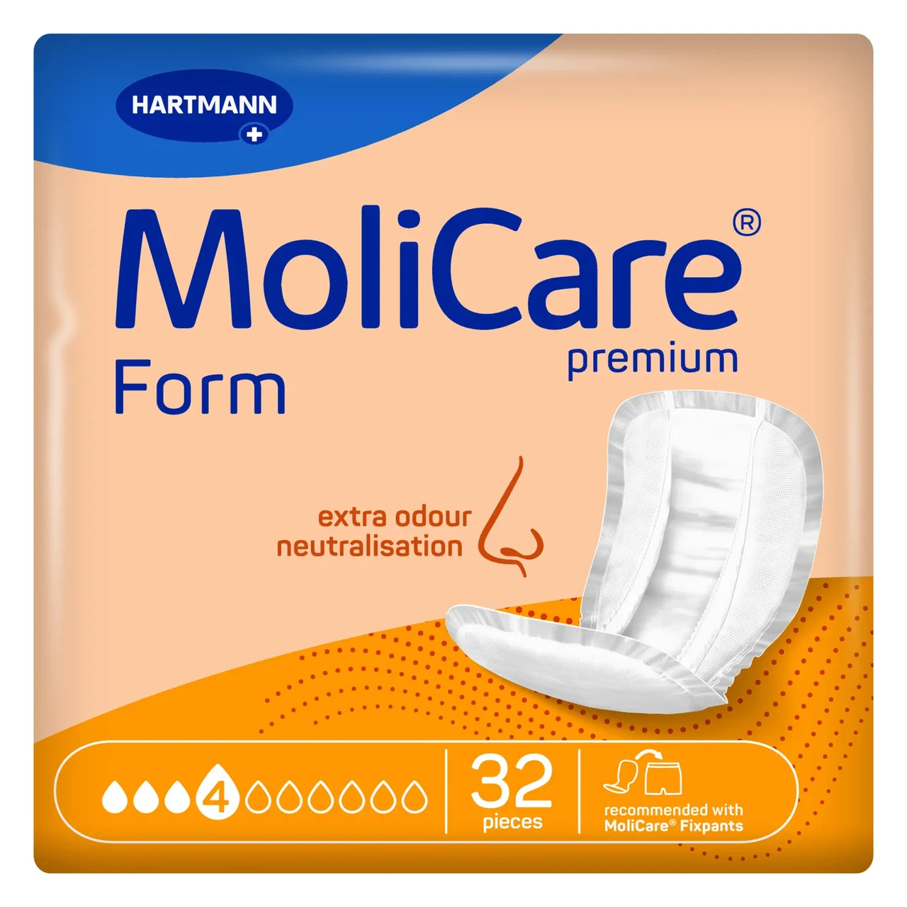 Прокладки анатомической формы Paul Hartmann MoliCare Premium Form 4 капли 32 шт