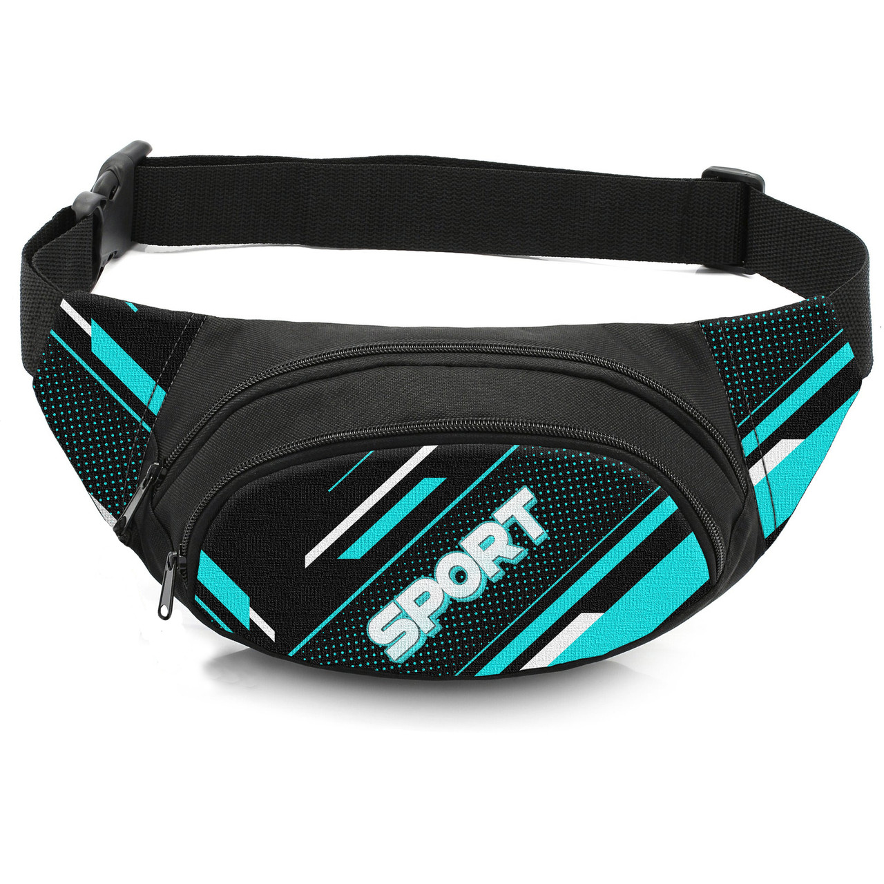 Дитяча бананка No Brand Sport чорна 32x8x13 см з принтом