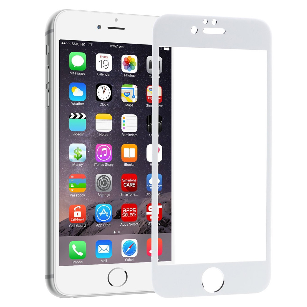 Захисне скло Walker 5D Full Glue для Apple iPhone 6/6S Білий (hub_TKzn50029)