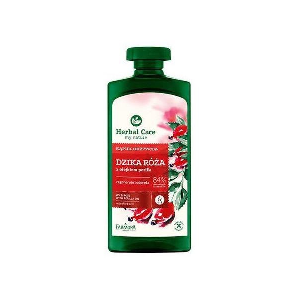 Живильний гель-олія для ванни та душу Шипшина+олія перили Herbal Care Farmona 500 мл